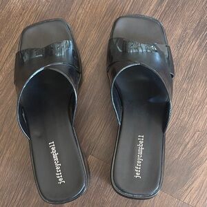 Jeffrey Campbell Black Mules Minimalist Slip-On Shoes